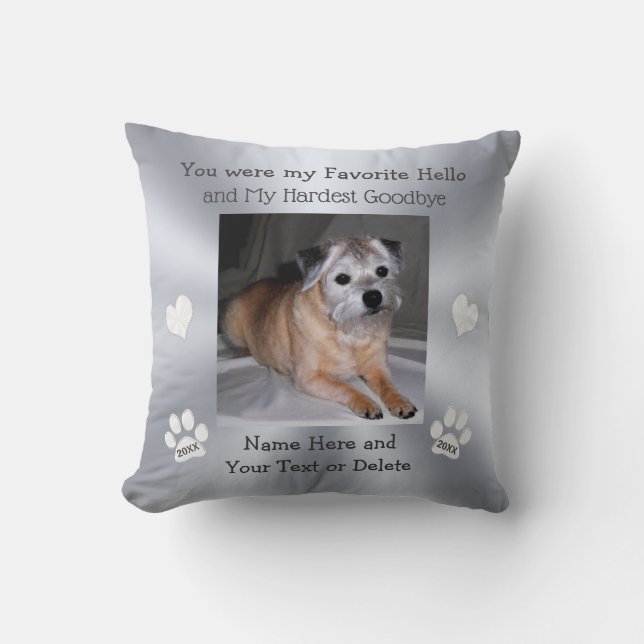 Favorite Hej Hardest Adjö, Hund Bereavement Kudde (Framsida)