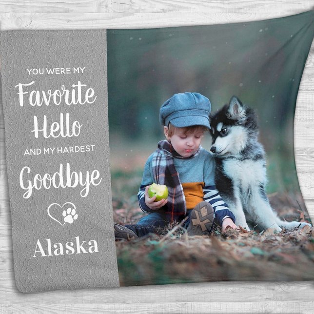 Favorite Hej Hardest Adjö Pet Hund Memorial Fleecefilt (Skapare uppladdad)