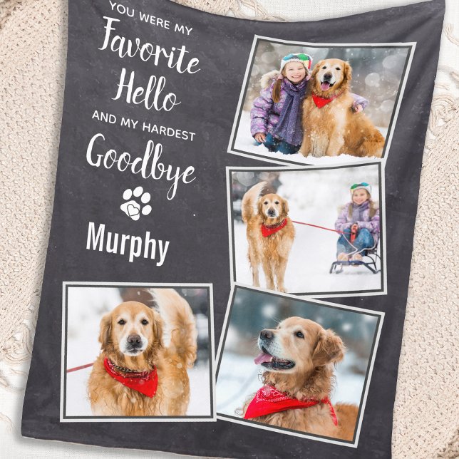 Favorite Hej Hardest Adjö Pet Hund Memorial Fleecefilt (Skapare uppladdad)