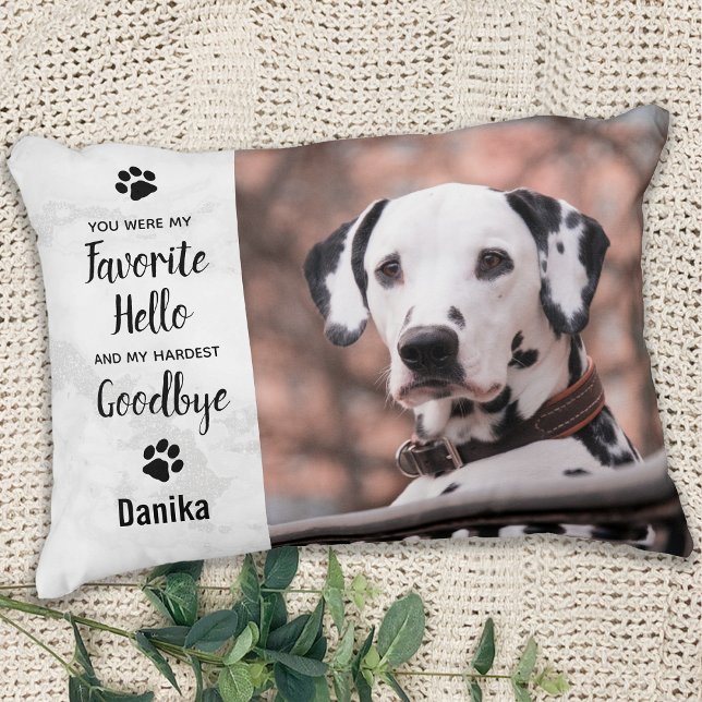 Favorite Hej Hardest Adjö Pet Memorial Hund Prydnadskudde (Skapare uppladdad)