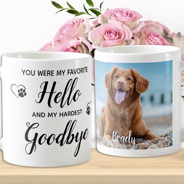 Favorite Hej Hardest Adjö Pet Memorial Photo Kaffemugg (Skapare uppladdad)