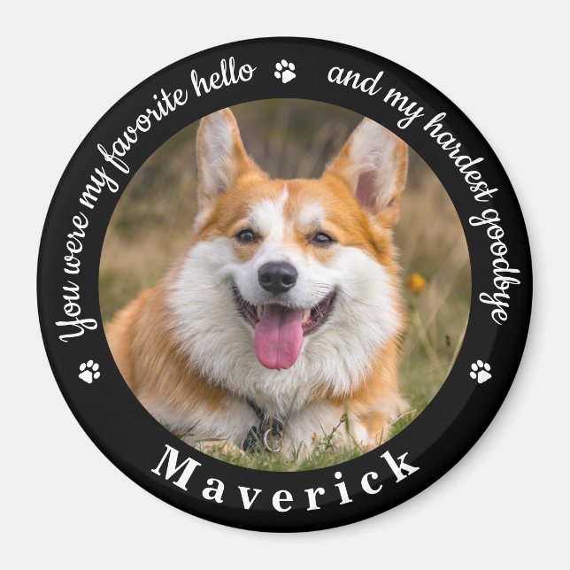 Favorite Hej Hardest Adjö Photo Pet Memorial Magnet (Framsidan)