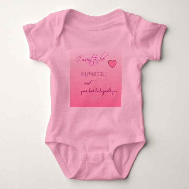 "Favorite Hej" Valentine Infant Jersey Sleeper T Shirt (Framsida)