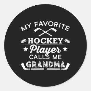 Favorite Ice Hockey Player for Grandma Runt Klistermärke