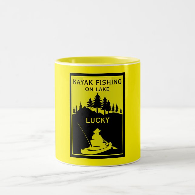 Favorite Kayak Sjö och flodfiske Två-Tonad Mugg (Center)