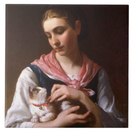 Favorite Kitten (av Émile Munier) Kakelplatta