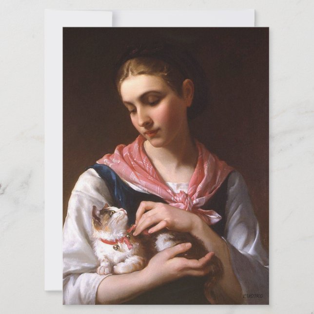 Favorite Kitten (av Émile Munier) Kort (Framsida)