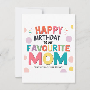 "Favorite Mamma Birthday Card" Julkort