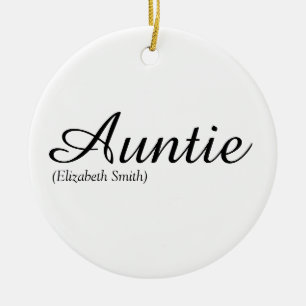 Favorite Moster, Auntie Definition Modern Script Julgransprydnad Keramik