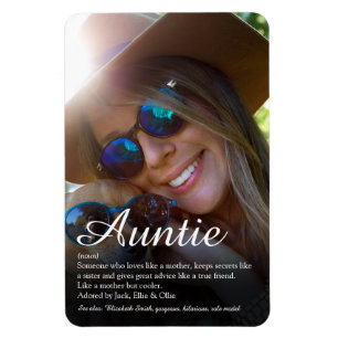Favorite Moster, Auntie Definition Script Photo Magnet
