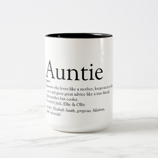 Favorite Moster Auntie Definition Två-Tonad Mugg (Center)
