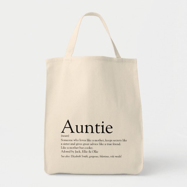 Favorite Moster Auntie Definition Tygkasse (Framsidan)