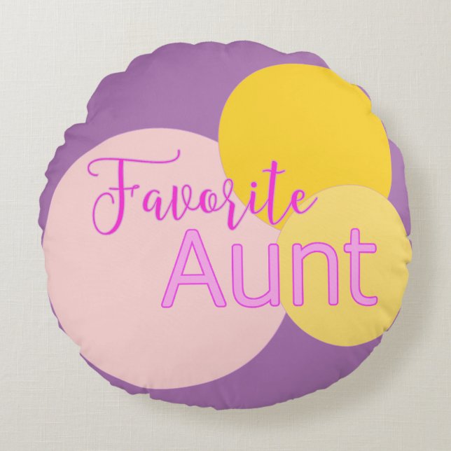 Favorite Moster Colorful Bubbles Rund Kudde (Framsidan)
