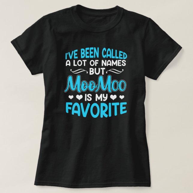 Favorite Namn MooMoo Grandma Mors dag  T Shirt (Design framsida)