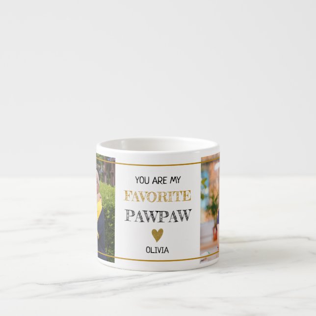 Favorite PawPaw Grandpa 2 Photo Personlig Espressomugg (Framsidan)