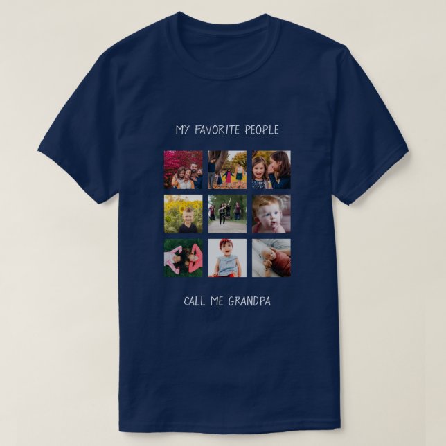 Favorite People Call Grandpa Fars dag Photo T Shirt (Design framsida)