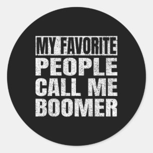 Favorite People kallar mig Boomer Grandfather Far Runt Klistermärke