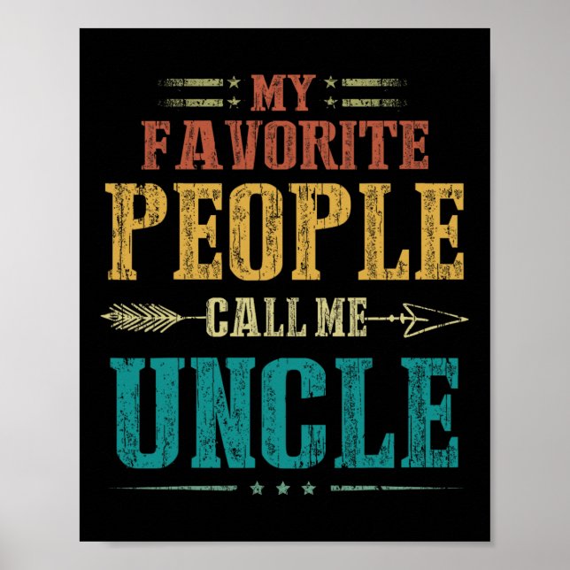 Favorite People kallar mig farbror Funny Fars dag Poster (Framsidan)