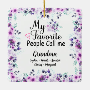 Favorite People kallar mig Grandma BARNBARN NAMN Julgransprydnad Keramik
