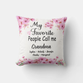 Favorite People kallar mig Grandma | BARNBARN NAMN Kudde