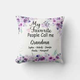 Favorite People kallar mig Grandma | BARNBARN NAMN Kudde