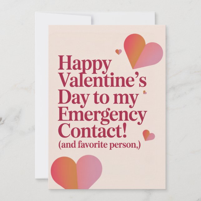 Favorite Person Cute Hearts Funny Retro Valentines Julkort (Framsida)