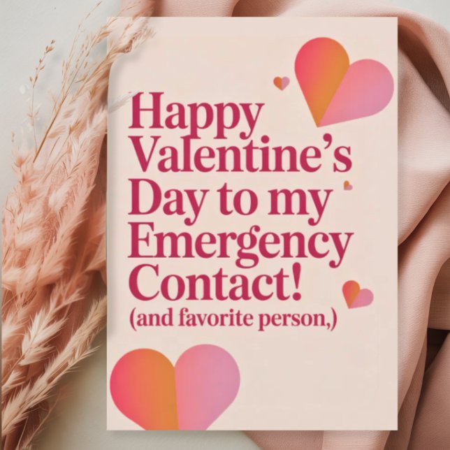 Favorite Person Cute Hearts Funny Retro Valentines Julkort (Skapare uppladdad)