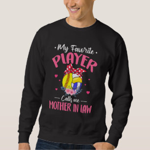 Favorite Player anropar mig Svärmor Softball Vo Lång Ärmad Tröja