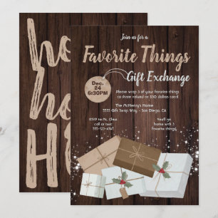 Favorite Sak Gift Exchange brunt pappert paket Inbjudningar