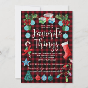 Favorite Sak Gift Exchange jul Party Inbjudningar