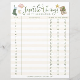 Favorite Sak Gift Exchange Tracker #1-20