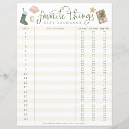 Favorite Sak Gift Exchange Tracker #1-20