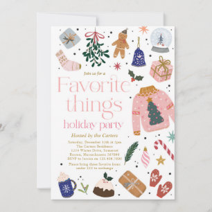 Favorite Sak Helgdag Gift Exchange Party Inbjudningar