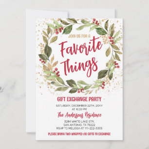 Favorite Sak jul-Julfest Inbjudningar