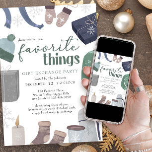 Favorite Sak Mysigt Winter Gift Exchange Party Inbjudningar