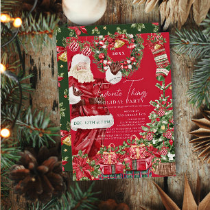 Favorite Sak Santa Red-Julfesten Inbjudningar