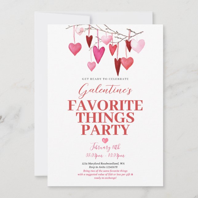 Favorite Sak Valentine’s Galentine’s Party Inbjudningar (Framsida)