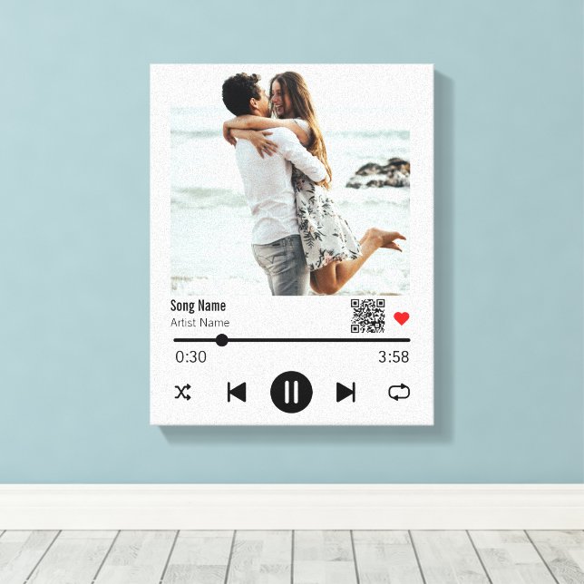 Favorite Sång Music Playlist Photo med Qr-kod Canvastryck (Insitu (trägolv))