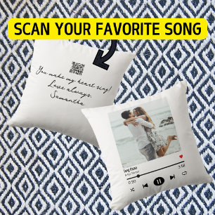 Favorite Sång Music Playlist Photo med Qr-kod Kudde