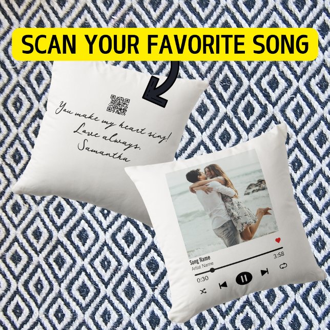 Favorite Sång Music Playlist Photo med Qr-kod Kudde (Skapare uppladdad)