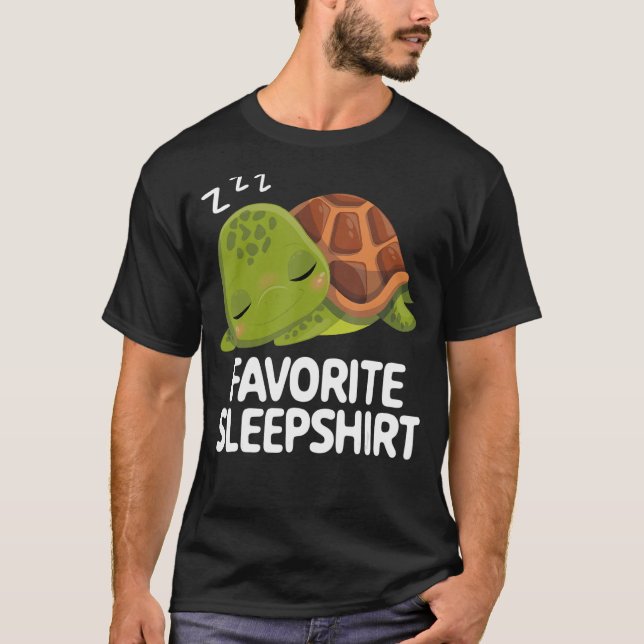 Favorite Ssov Lazy Turtle Ssov Pajama Nigh T Shirt (Framsida)