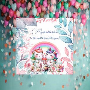 Favorite Ställe Romantic Unicorn lite Valentineser Julkort