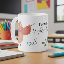 Favorite Teacher Personalize Uggla Kaffemugg