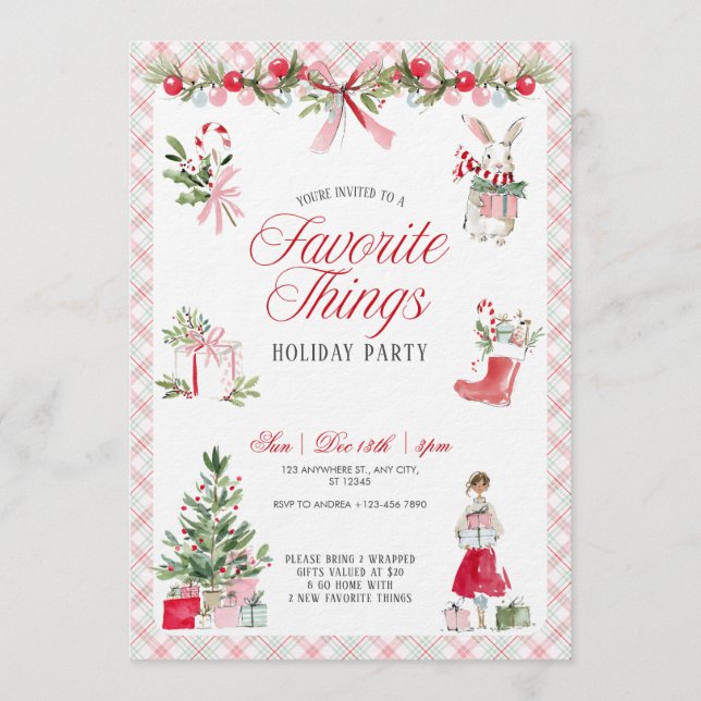 Favorite Things Festive Party Invitation Inbjudningar (Framsida)