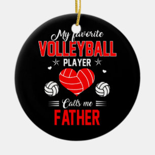 Favorite Volleyball Player ringer mig Far Julgransprydnad Keramik