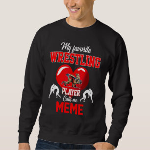 Favorite Wrestling-spelaren kallar mig Meme Mor Lång Ärmad Tröja