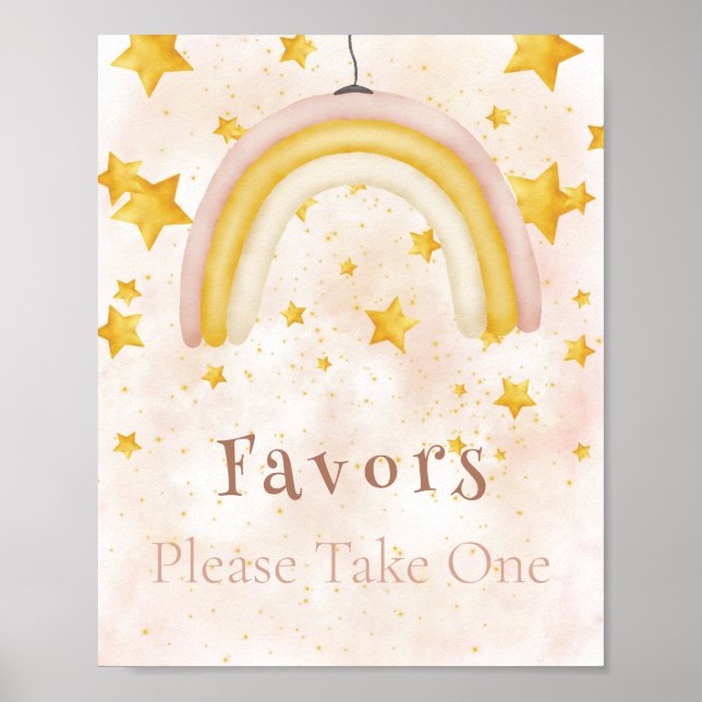 Favoriter Boho rainbow guld stjärnor magiskt damm Poster (Framsidan)