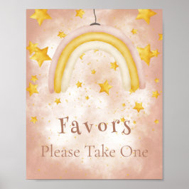 Favoriter Boho rainbow guld stjärnor magiskt damm Poster