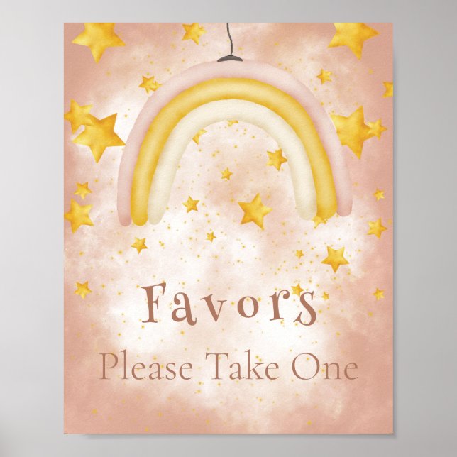 Favoriter Boho rainbow guld stjärnor magiskt damm Poster (Framsidan)