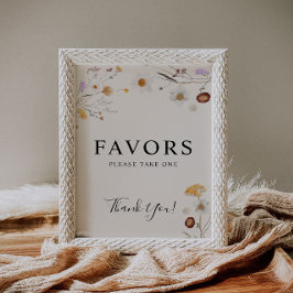 Favoriter Boho Wildbloms Bröllop-tecken Poster